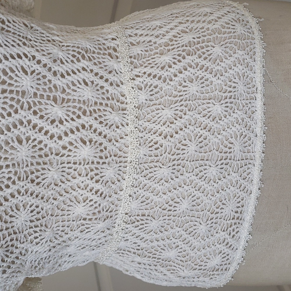 Vintage Disney D-Signed Crochet Lace Top Off White • Cottagecore Sheer • SMALL - Picture 10 of 16